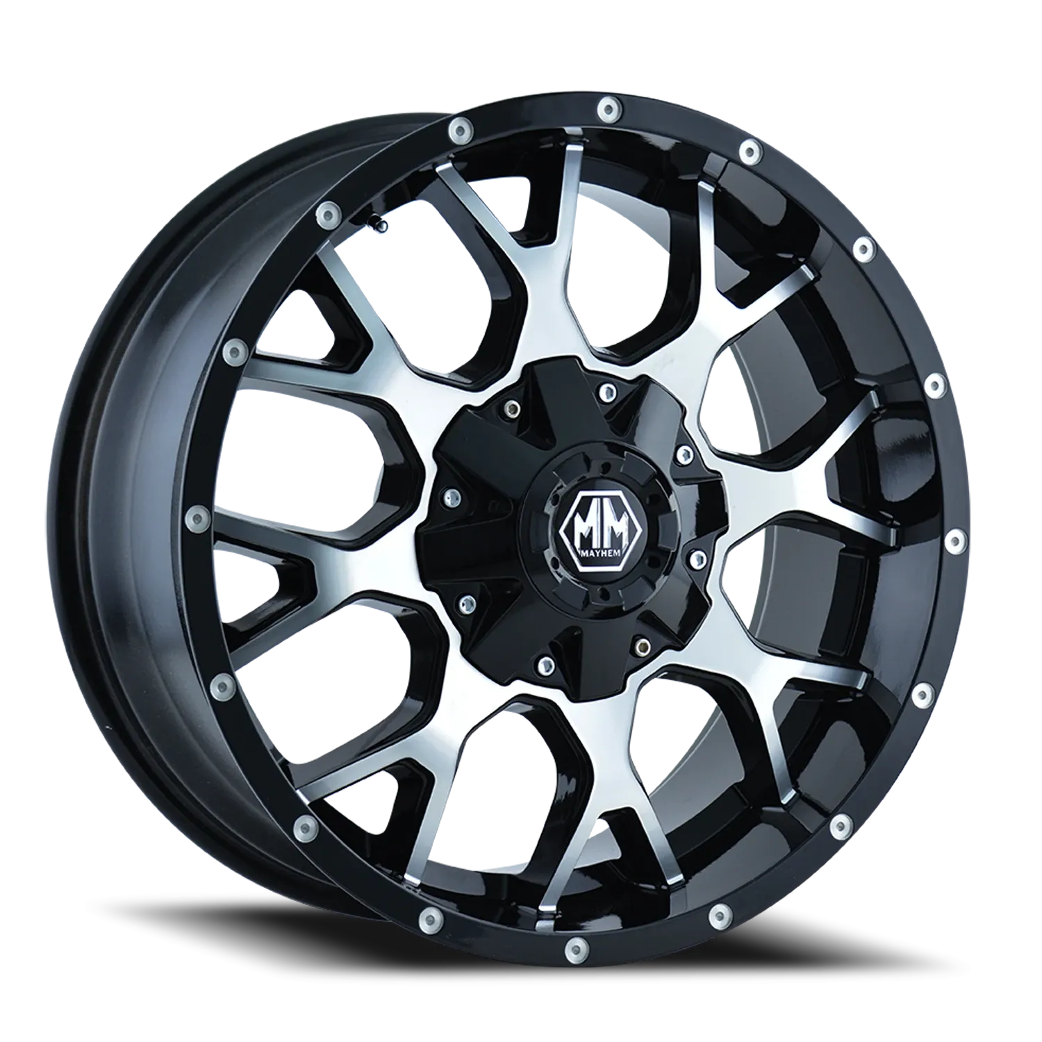 MAYHEM WARRIOR 8015 GLOSS BLACK MACHINED 18X9 GLOSS BLACK